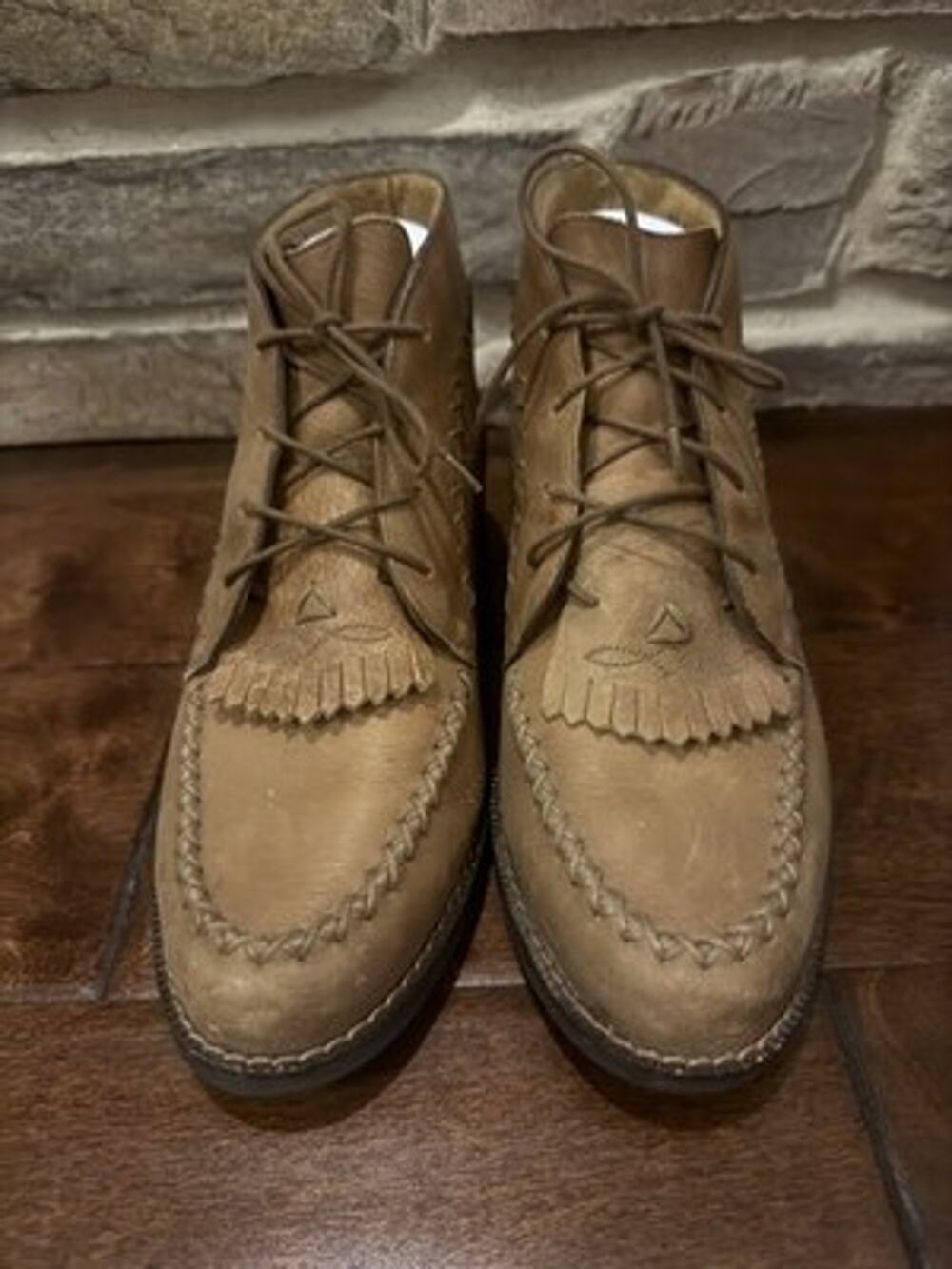 Ariat Ankle Boots Brown Moccasin Fringe Leather Womens Boho Western Size 7.5
